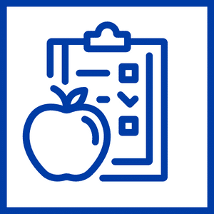 Child Nutrition Group Icon (apple and clipboard)