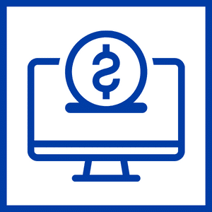 Purchasing Group Icon (computer screen with coin)